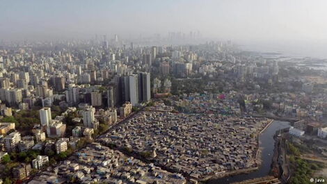 An aerial view of Mumbai City in India