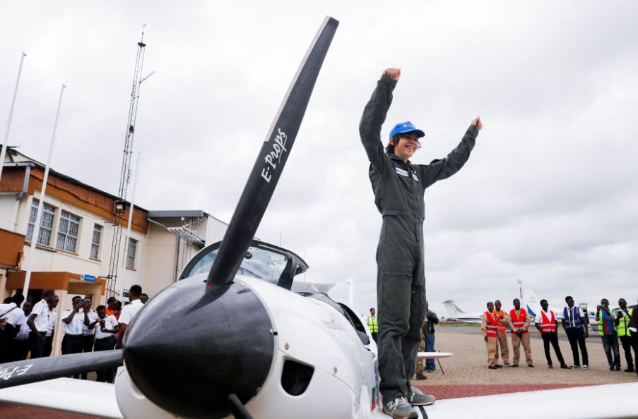16-year-old pilot reaches Kenya in round the world quest