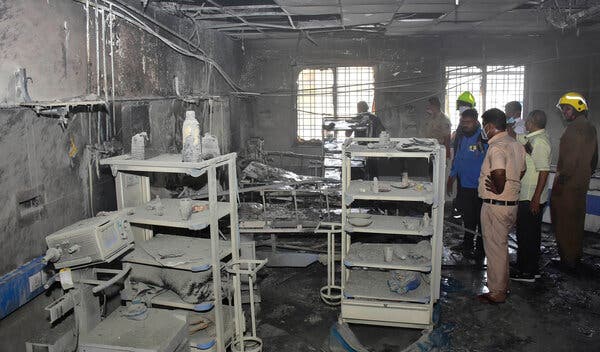 Fire in Covid intensive care ward kills 11 people in India.