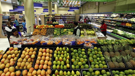 Kenyans shop at a local Nairobi supermarket.