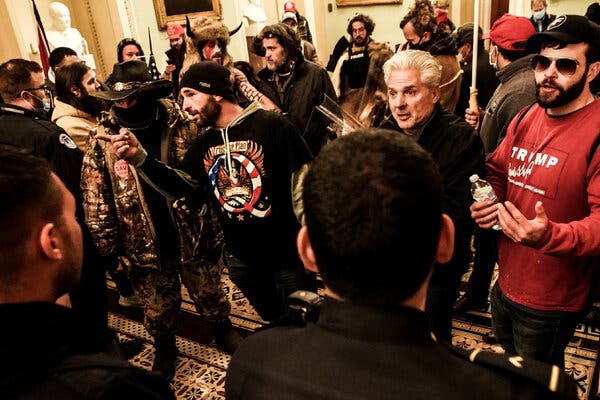 Rioters inside the Capitol on Jan. 6. Many of the people charged have started plea deal negotiations with federal prosecutors.