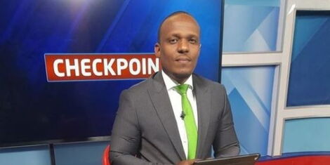 Media personality Ben Kitili takes a photo at the KNT News studios on Tuesday, July 27.