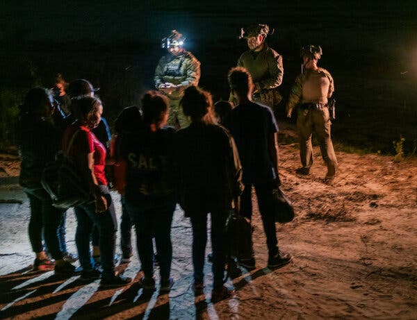 Intercepting migrant families in Roma, Texas. One issue Republicans have seized on for 2022 is Democrats’ efforts to provide legal status to undocumented immigrants.