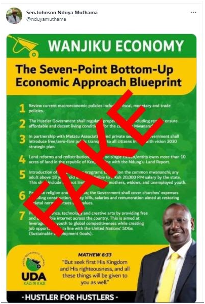 Seven-Point Bottom-Up Economic Approach Blueprint Not From UDA