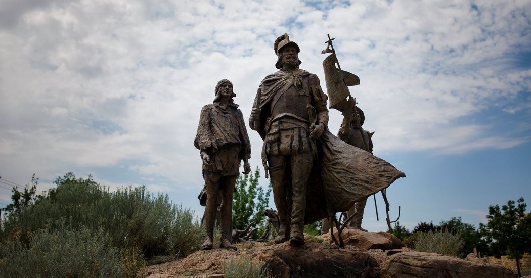 Man Is Shot at Protest Over Statue of New Mexico’s Conquistador