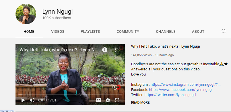 Lynn Ngugi Discloses New Career Move After Leaving Tuko -