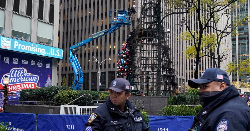Fox Christmas Tree Catches Fire in New York City