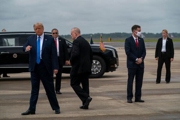 President Trump arrived in Charlotte on Monday.