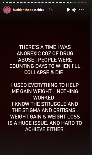 Huddah Opens Up On Previous Weight Struggles, Says She Abused Drugs