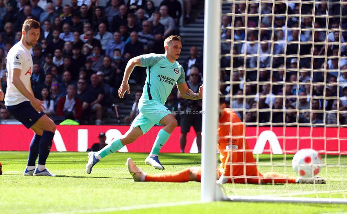 Brighton stun Spurs to dent Champions League charge