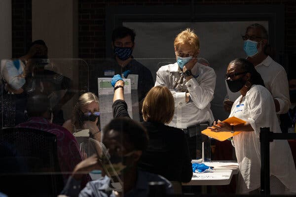 Absentee ballots being counted at Queens Borough Hall on June 30. If the results from Friday hold, women are expected to make up a majority of the City Council for the first time in the city’s history.