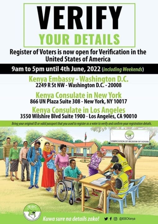 Kenyan Diaspora in US can now verify voter registration At the Embassy