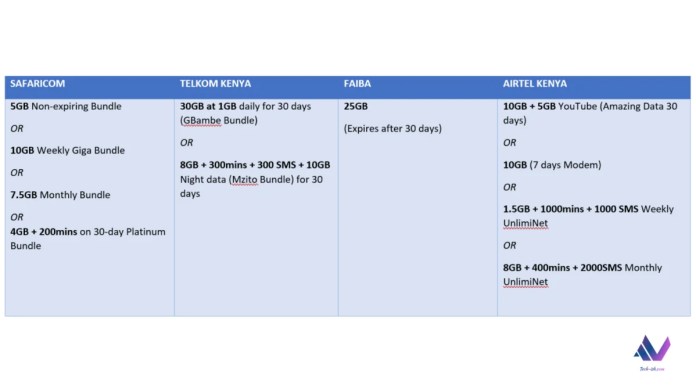 Safaricom vs Telkom Kenya vs Faiba vs Airtel Kenya 1000 Bob