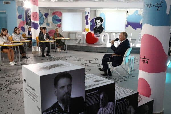 President Vladimir V. Putin of Russia was in Vladivostok on Wednesday, addressing a group of schoolchildren.
