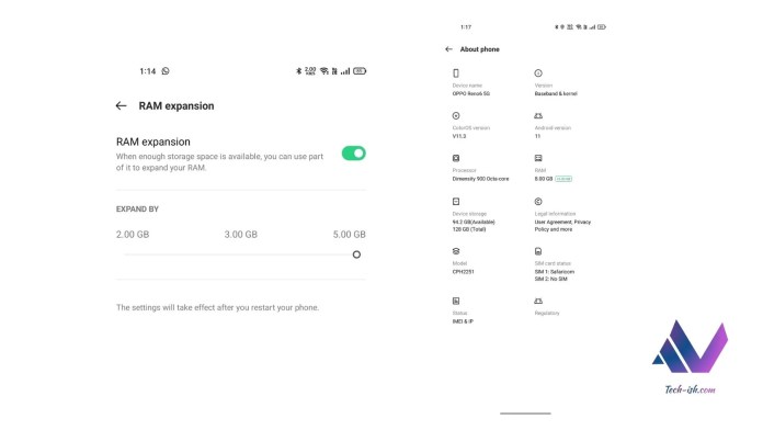 RAM Expansion OPPO Reno6
