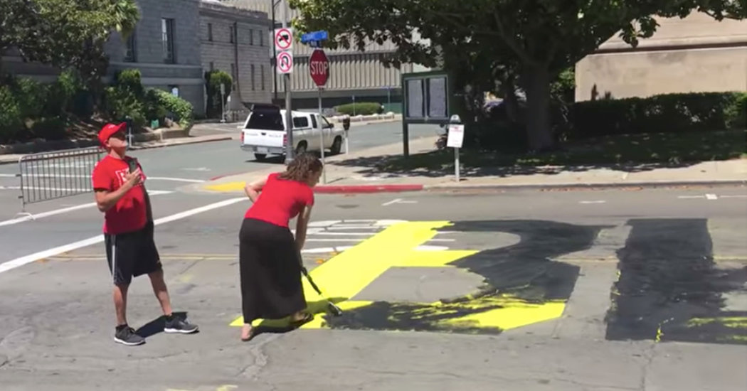 Police Seek 2 White People Who Were Seen Vandalizing Black Lives Matter Mural