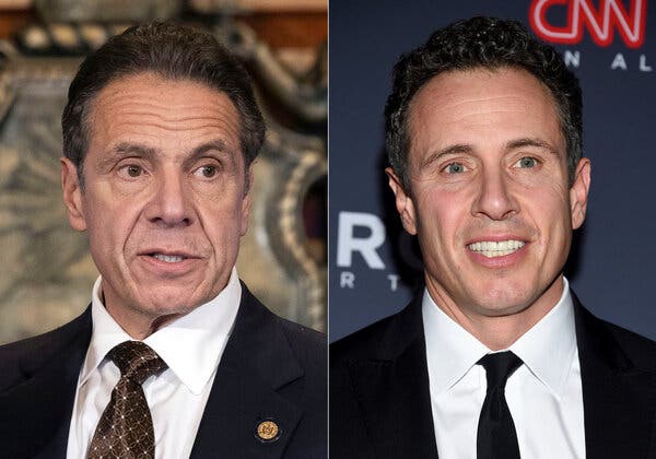Gov. Andrew M. Cuomo, left, and Chris Cuomo, the CNN anchor.