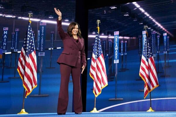 When she delivered her acceptance speech Wednesday, Senator Kamala Harris wore a pantsuit, as she often does. But she is also known for her collection of Converse sneakers.