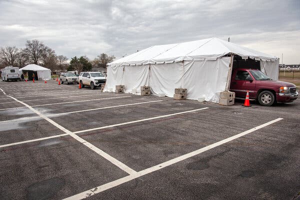 A vaccination site in Cleveland, Miss. The state has vaccinated only 76 percent of its population 65 and older.