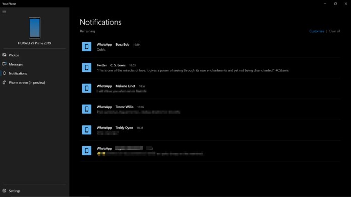 Android Notifications on Windows 10 PC