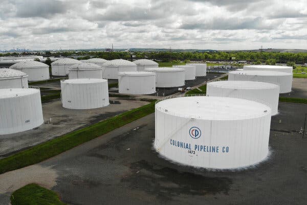 Colonial Pipeline storage tanks in Woodbridge, N.J.