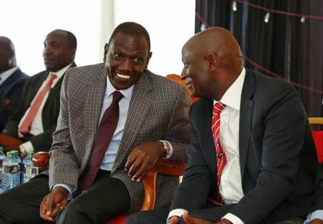 Deputy President William Ruto and Devolution Cabinet Secretary Charles Keter.