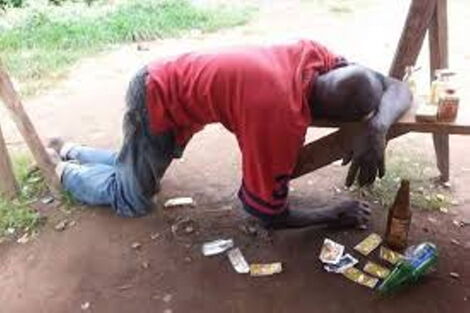 Image of a drunkard man 