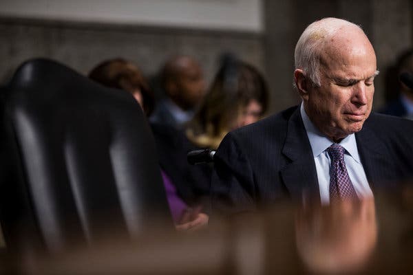 Senator John John McCain at the Capitol in 2017.
