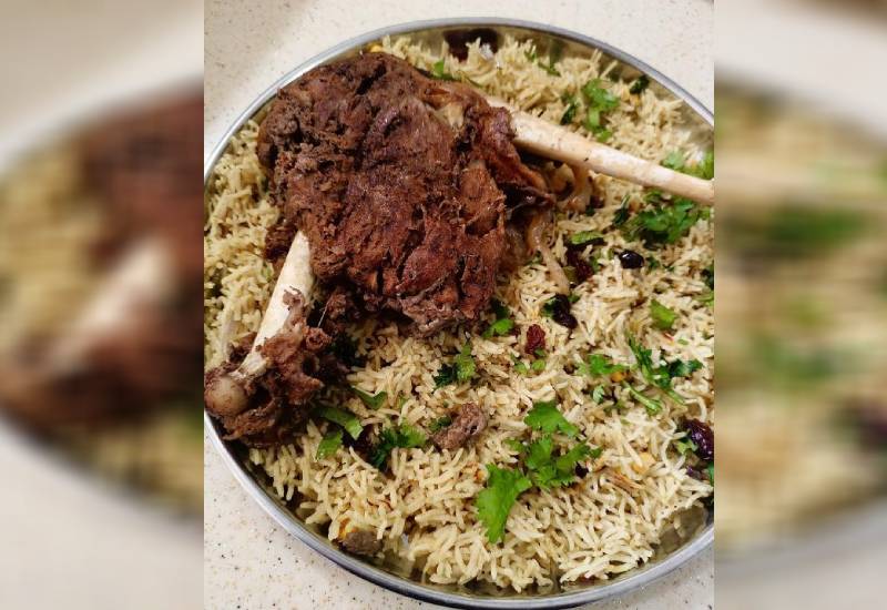 Goat mandi rice Eve woman