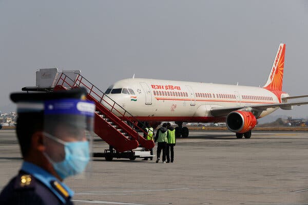 An Air India aircraft delivering vaccines to Nepal in January.