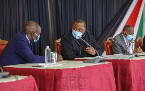 President Uhuru Kenyatta chairing a National Government and County Government Summit at State House on June 10, 2020