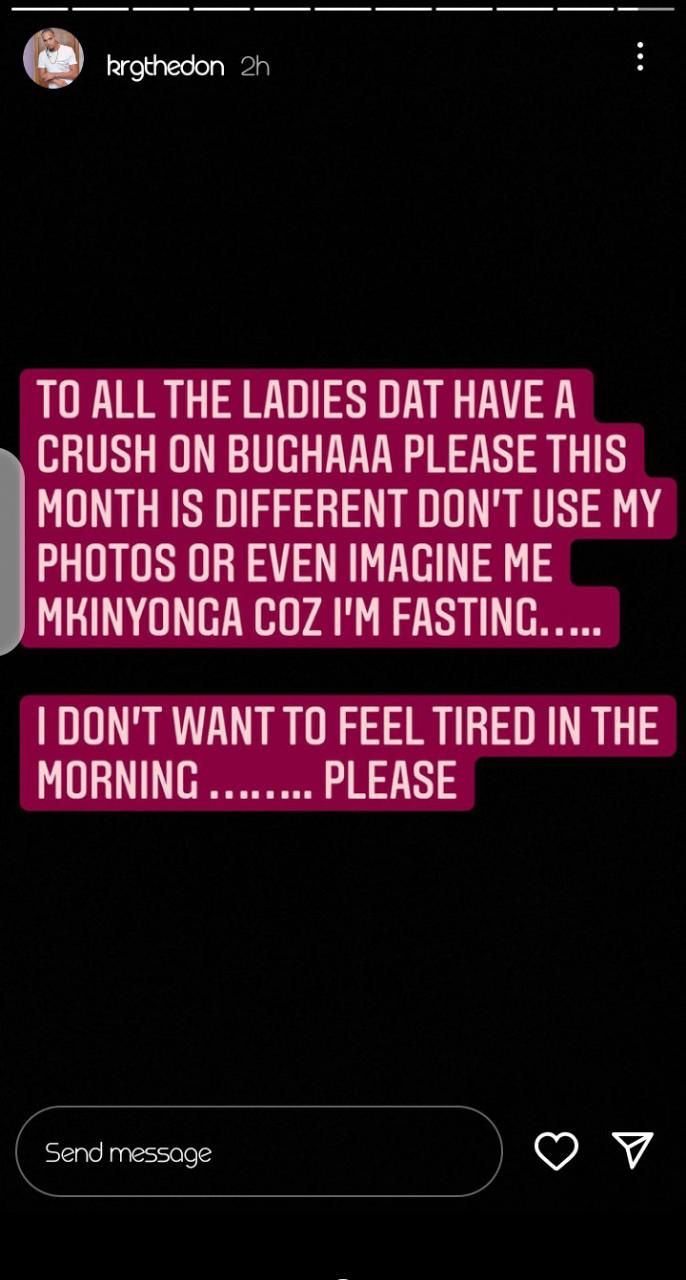 'Don't Use My Photos Kunyonga'-KRG the Don Warns Women Crushing On Him (Screenshot)