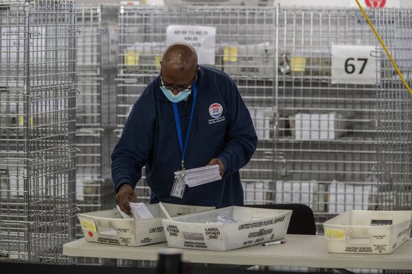 Election officials say that most of the approximately 125,000 absentee ballots have been counted.