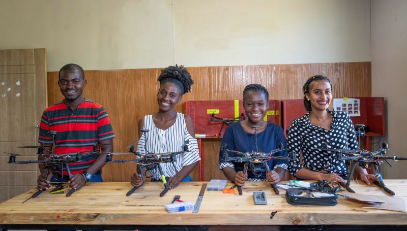 Who trains drone pilots in Kenya?