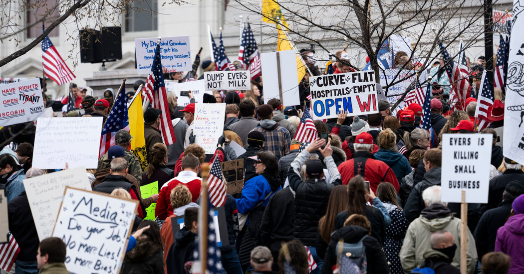 A Few Thousand Protest Stay-at-Home Order at Wisconsin State Capitol