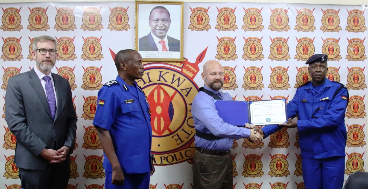 6 Kenyan police officers awarded certificates by the International Legal Enforcement Agency