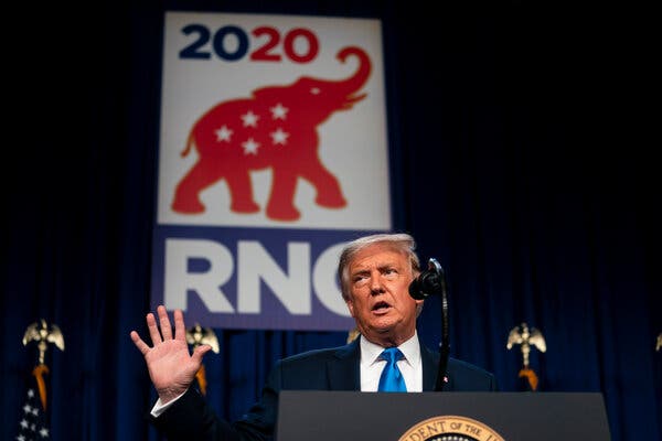 President Trump gave an unannounced daytime speech at the Republican National Convention in Charlotte, N.C., on Monday.