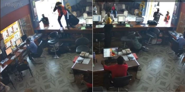 CCTV Captures Boda Boda Rider Pulling Gun at City Shop [VIDEO]