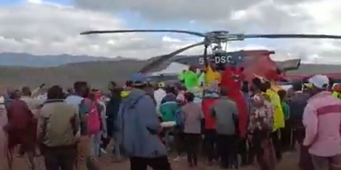 DP Ruto's Chopper Thrills Ngong Residents [VIDEO]