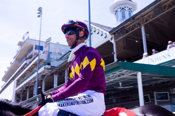 Jockey Kendrick Carmouche is riding Bourbonic today.