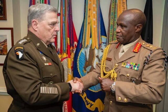 Kenya Defence Forces boss Gen Robert Kibochi visits the Pentagon in US