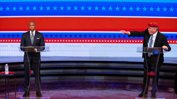 N.Y.C. Mayoral Debate Live Updates: Eric Adams vs. Curtis Sliwa