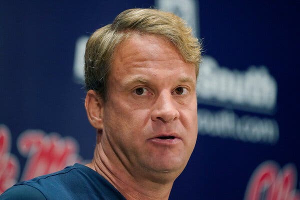 Lane Kiffin on campus in Oxford, Miss., last month.