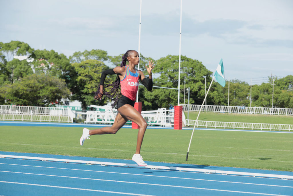 Hellen Syombua training at Kurume City ahead of the Tokyo Olympic Games. Photo/EDWARD ALUSA