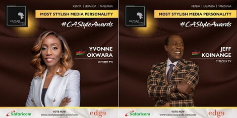 Citizen TV anchor's Jeff Koinange and Yvonne Okwara won the most stylish media man and woman personality, Couture Africa Style Awards 2021 on Friday, December 10, 2021