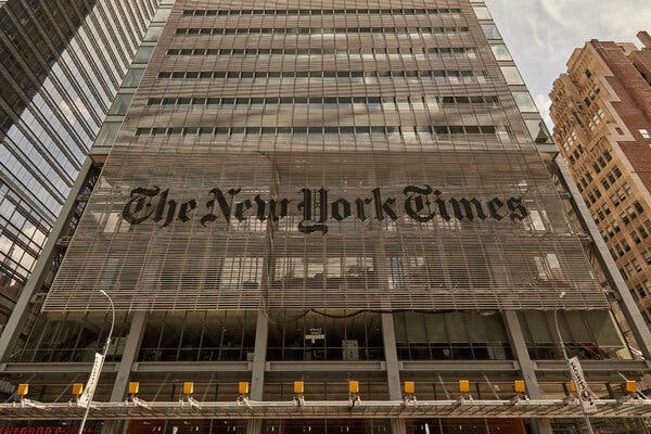 The New York Times building in Midtown Manhattan.