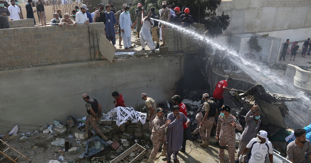 Plane Crashes in Pakistan With at Least 99 Aboard