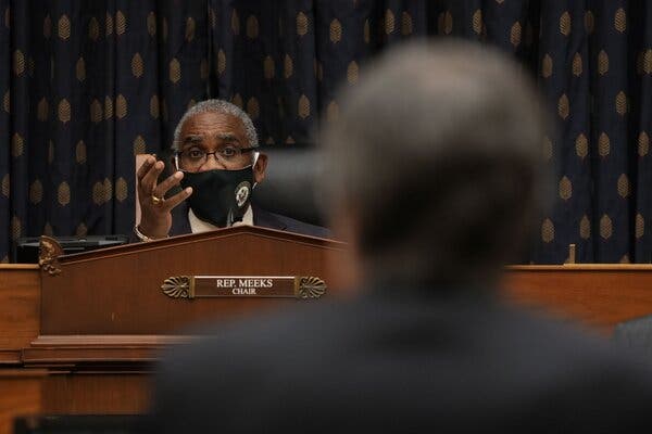Representative Gregory Meeks, Democrat of New York and chairman of the House Foreign Affairs Committee, during a hearing in March.