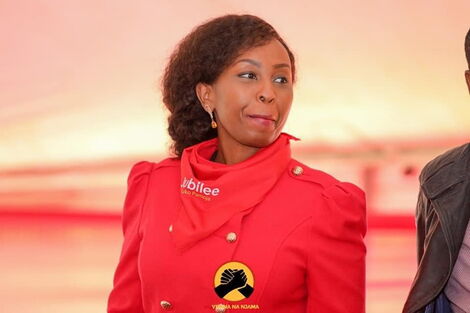 Jubilee Operative and Communication officer at the NEPAD/APRM Kenya Pauline Njoroge during a past Jubilee Party event.