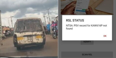 Registration details of the matatu on NTSA's self-service app